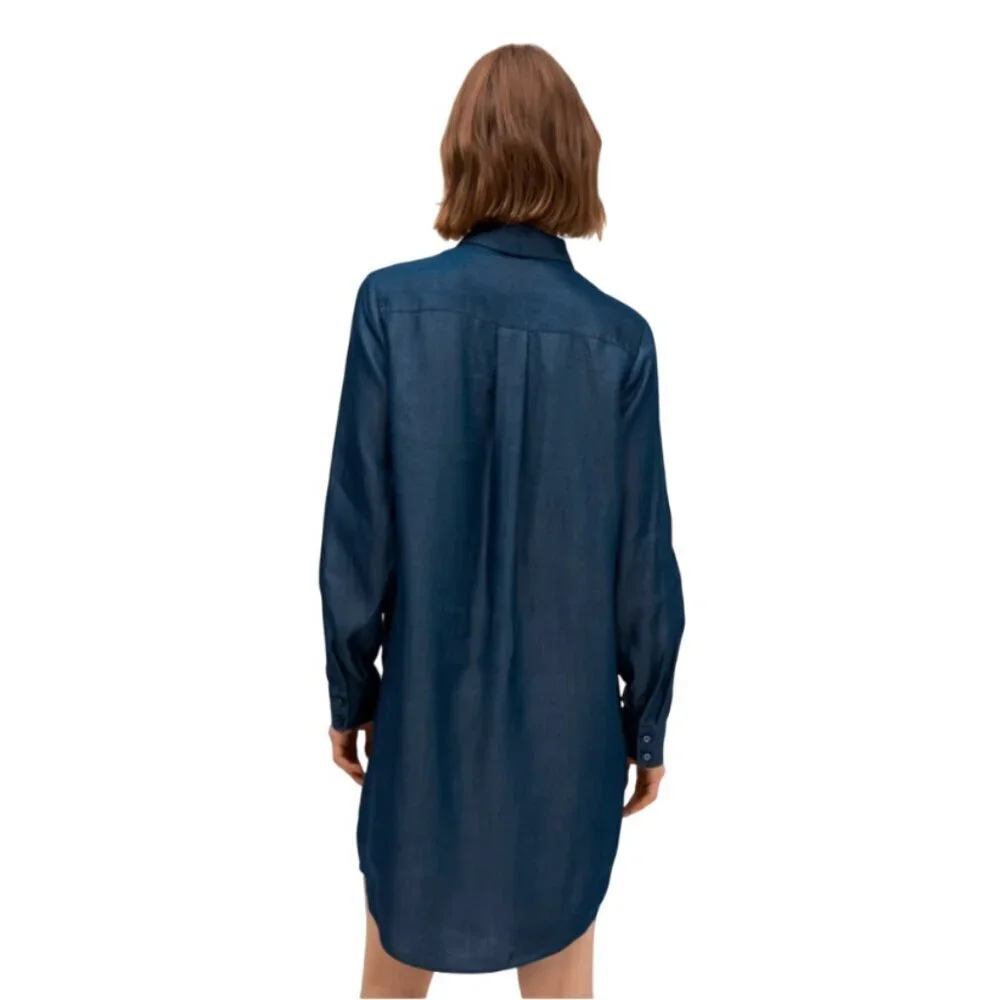 Kate Spade Las Vegas Indigo Griffin Dress Womens 2 Blue Chambray Long Sleeve